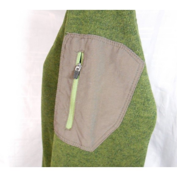 Eddie Bauer 1/4 Zip Pullover Fleece Men's Medium Green Long Sleeve Pocket - Picture 4 of 6